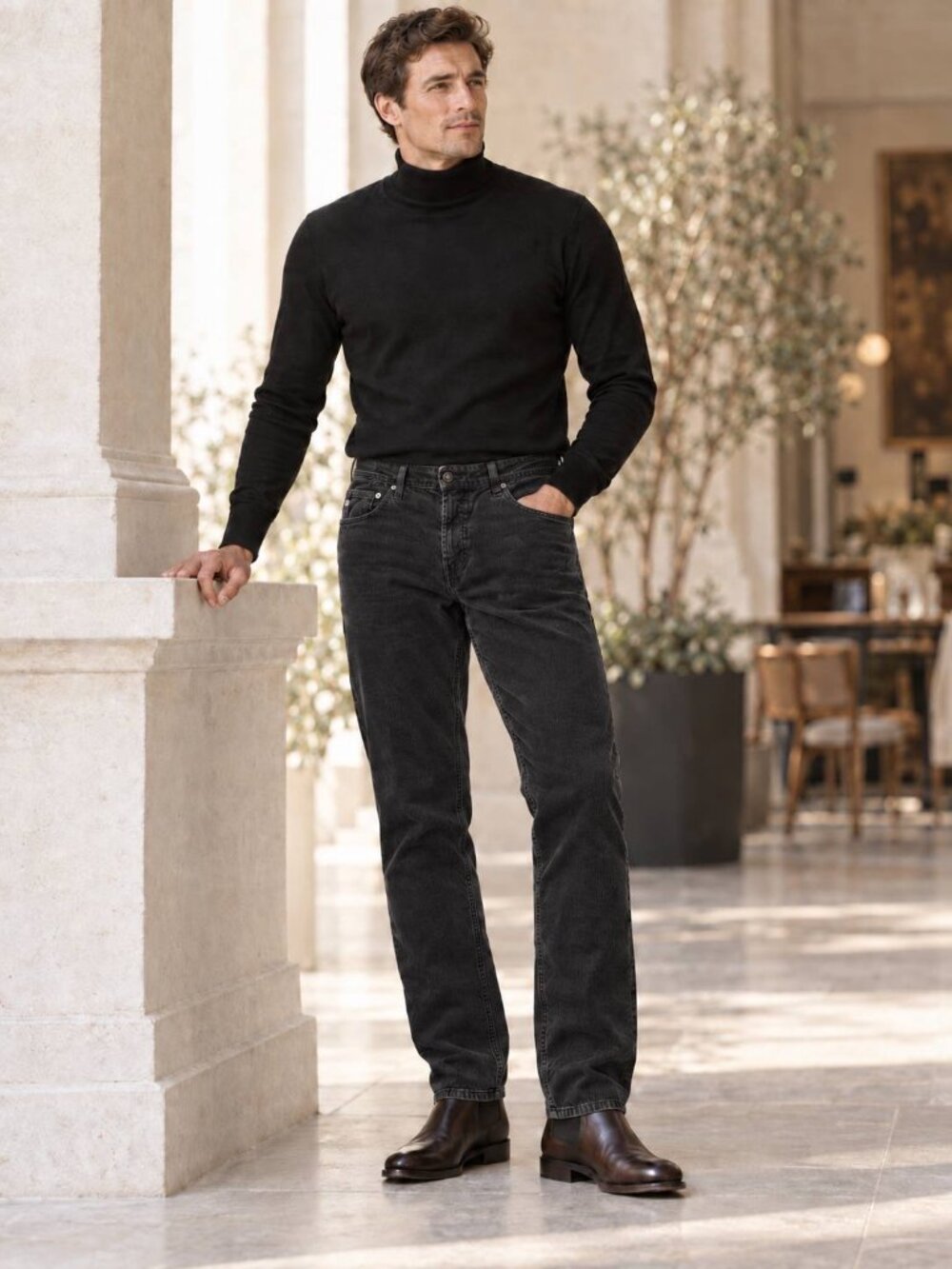 AG Adriano Goldschmied Corduroy Pants Men Graduate Tailored Leg Gray 36R NWT